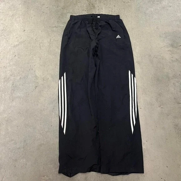 パンツ 90s adidas buggy wide track pants y2k XL Vintage ADIDAS Track Pants Mens XL Navy Y2K 3 Stipes Ankle